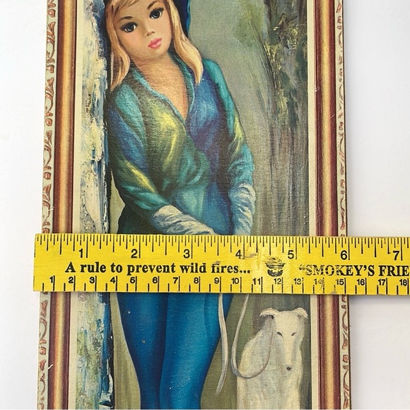 Mid Century Art :: Harlequin Blonde Woman With White Dog :: Artist Jean Maio - Picture 8 of 12